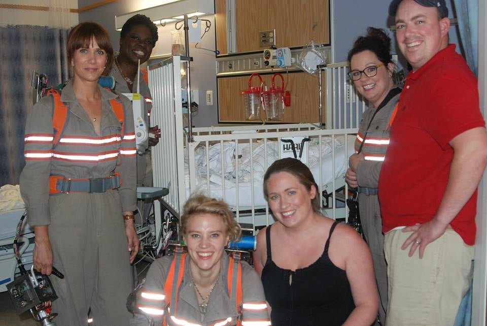 Female Ghostbusters Hospital Visit August 2015