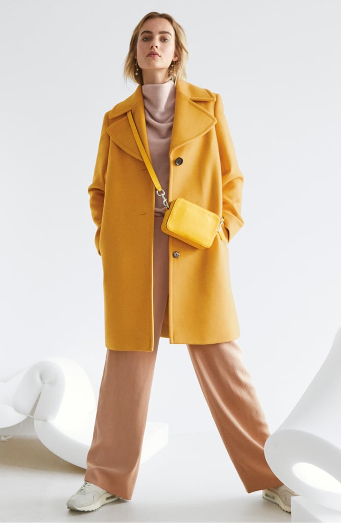 Sam Edelman Single Breasted Wool Blend Coat