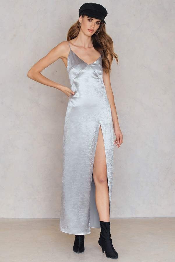 Satin High Slit Long Dress