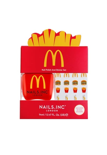 Nails Inc X McDonald's Fries Polish and Sticker Set