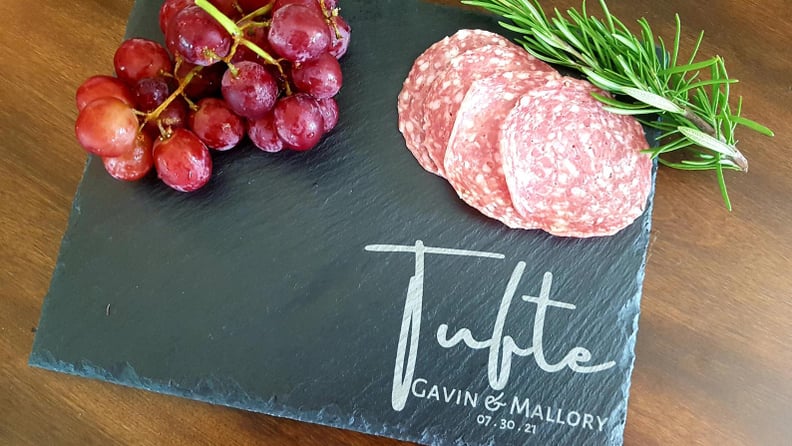 A Modern Cheese Board: Personalized Slate Charcuterie Board