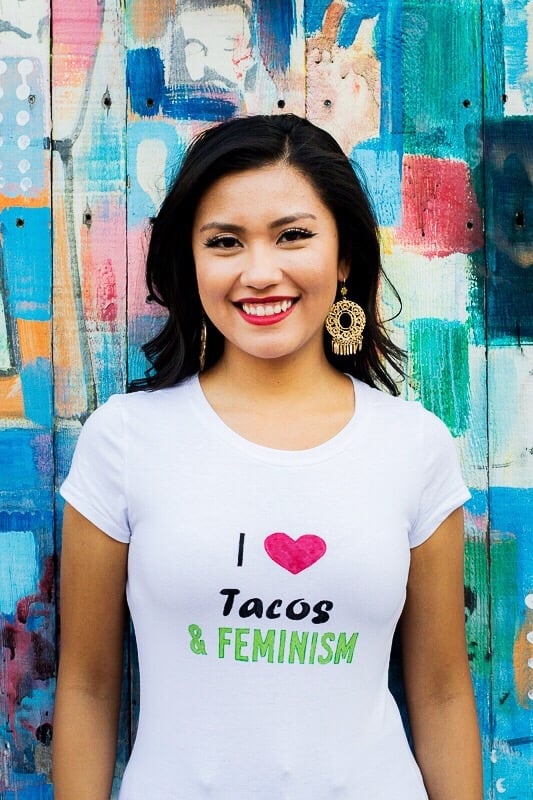 I Love Tacos and Feminism Hand-Painted Shirt ($47)