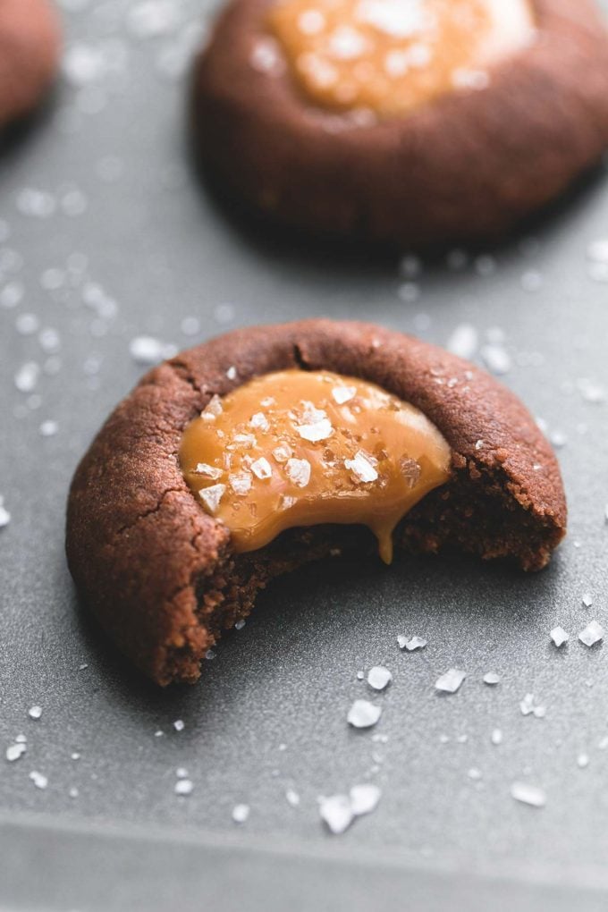 Salted Caramel Chocolate Thumbprints