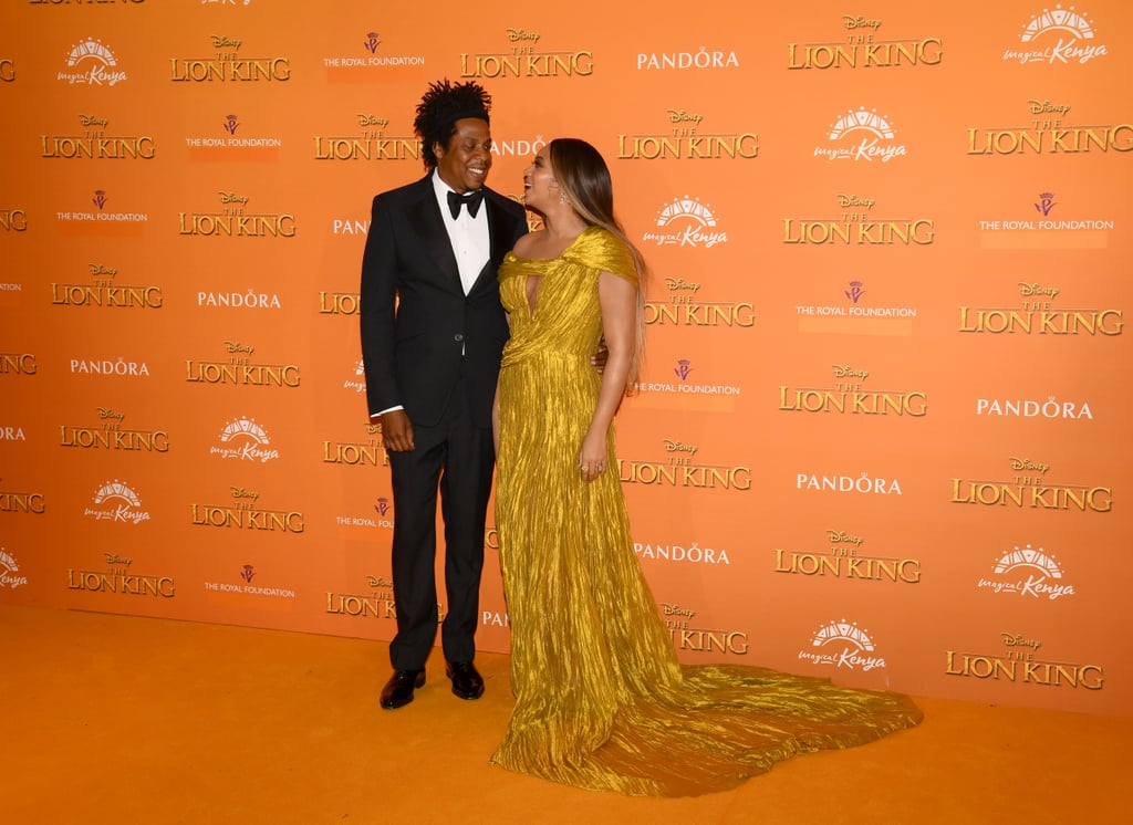 Pictured: JAY-Z and Beyoncé at The Lion King premiere in London.