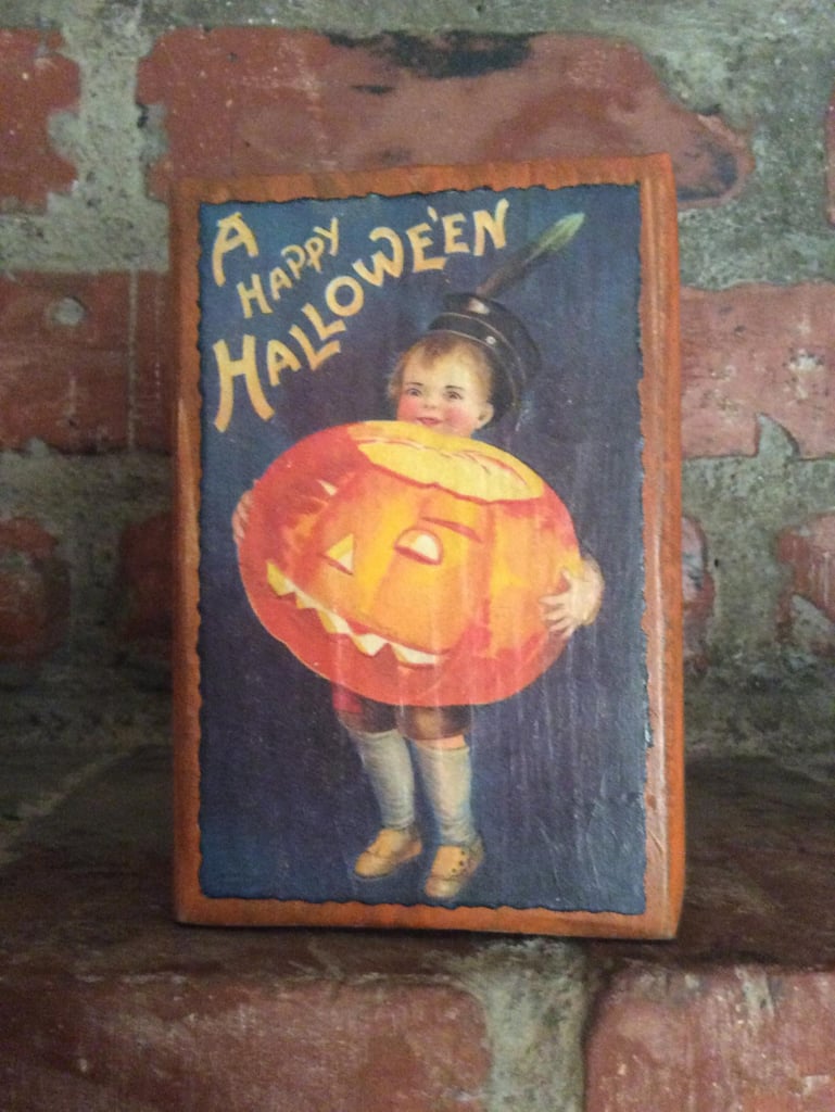 Vintage Halloween Wood Blocks