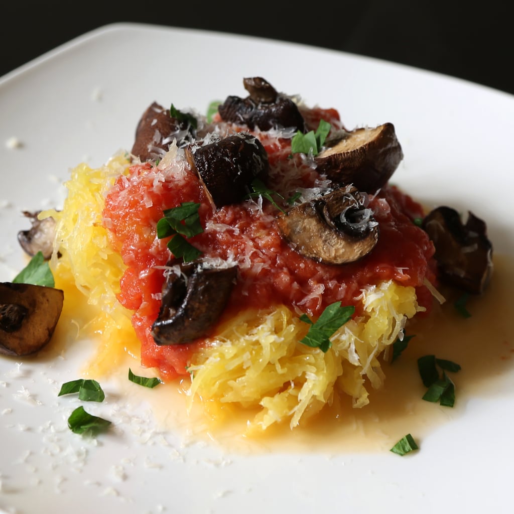 Spaghetti Squash with Tomato Sauce and Mushrooms