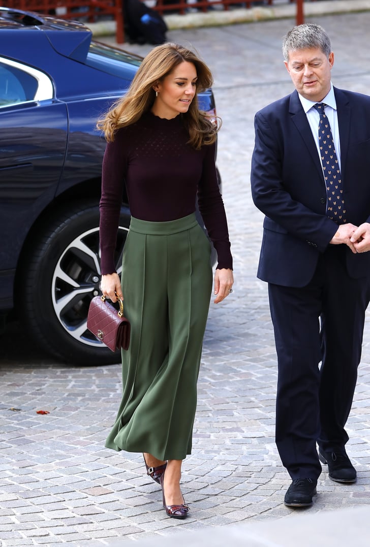 Kate Middleton Wears Jigsaw Pants and Warehouse Sweater | POPSUGAR ...