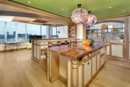 The kitchen includes every amenity Tyra or a pro chef could desire, from state-of-the-art appliances to massive center islands.