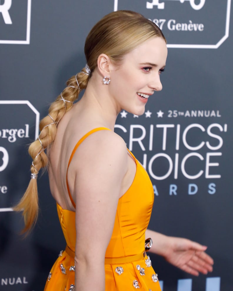 Rachel Brosnahan's Silver Twisted Ponytail at the 2020 Critics' Choice Awards