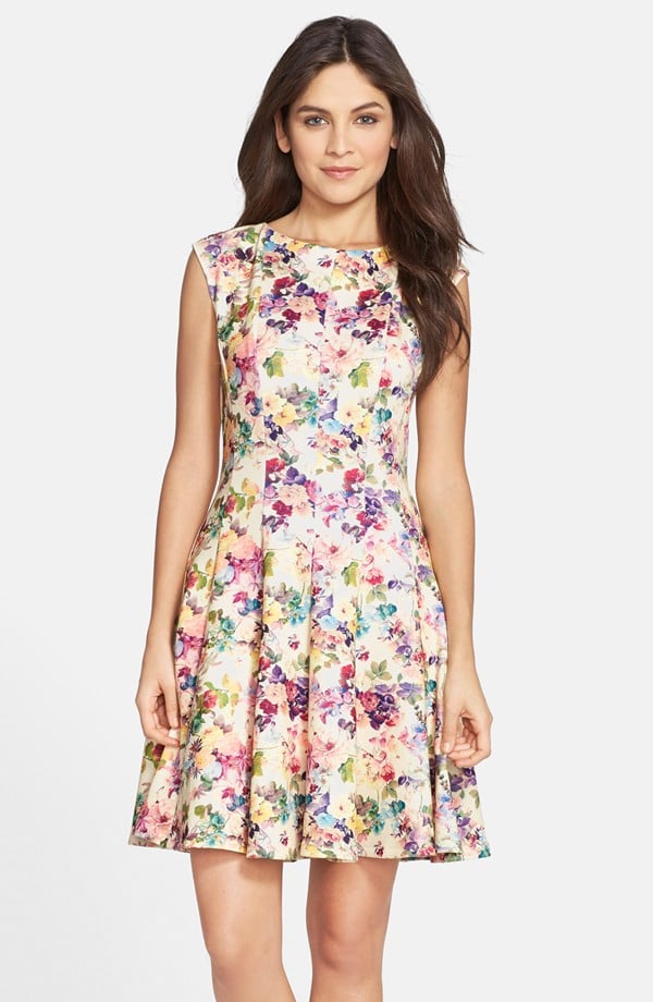 Gabby Skye Floral Print Scuba Fit & Flare Dress ($98)