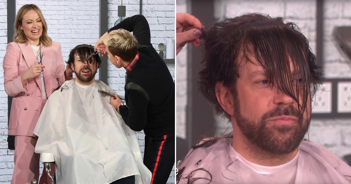 Olivia Wilde Cut Jason Sudeikis S Hair On The Ellen Show Popsugar Celebrity