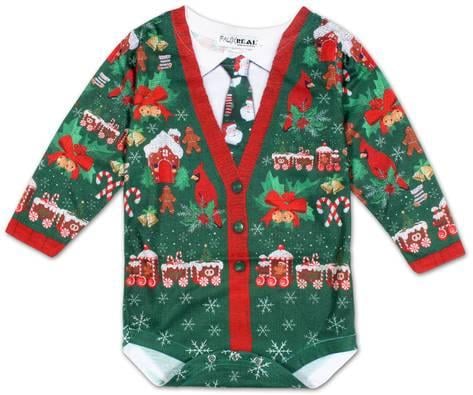 baby ugly christmas sweater onesie