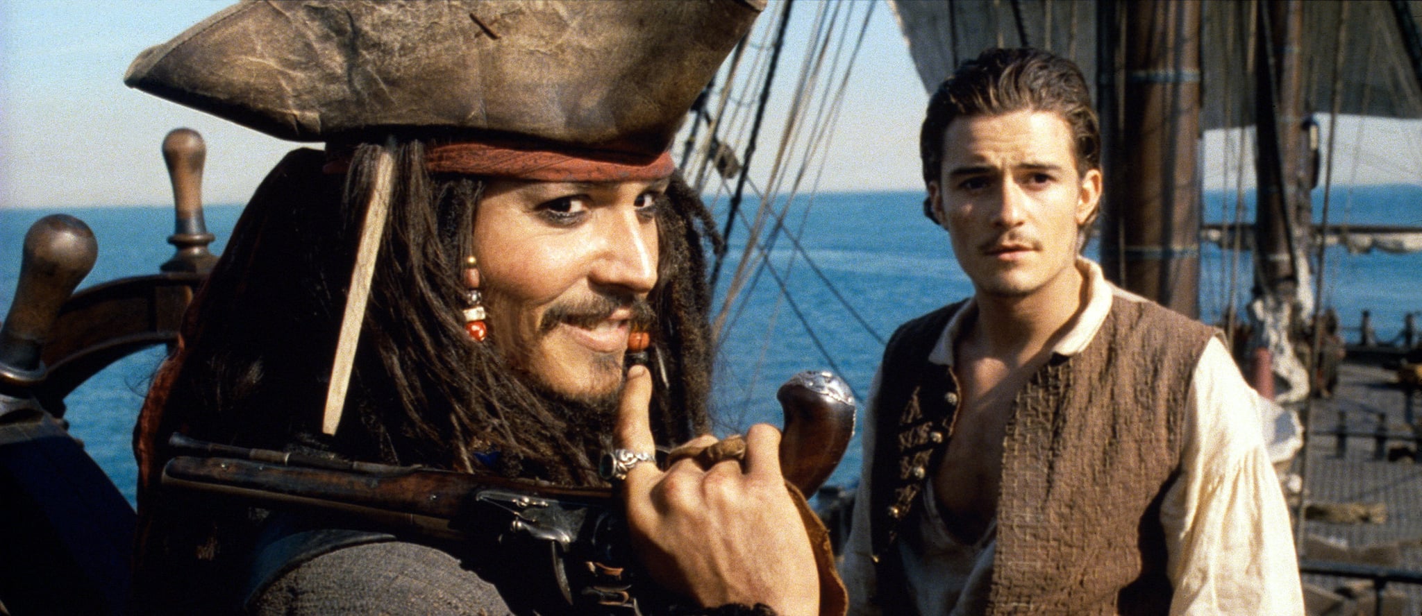 PIRATES OF THE CARIBBEAN, Johnny Depp, Orlando Bloom, 2003, (c) Walt Disney/courtesy Everett Collection