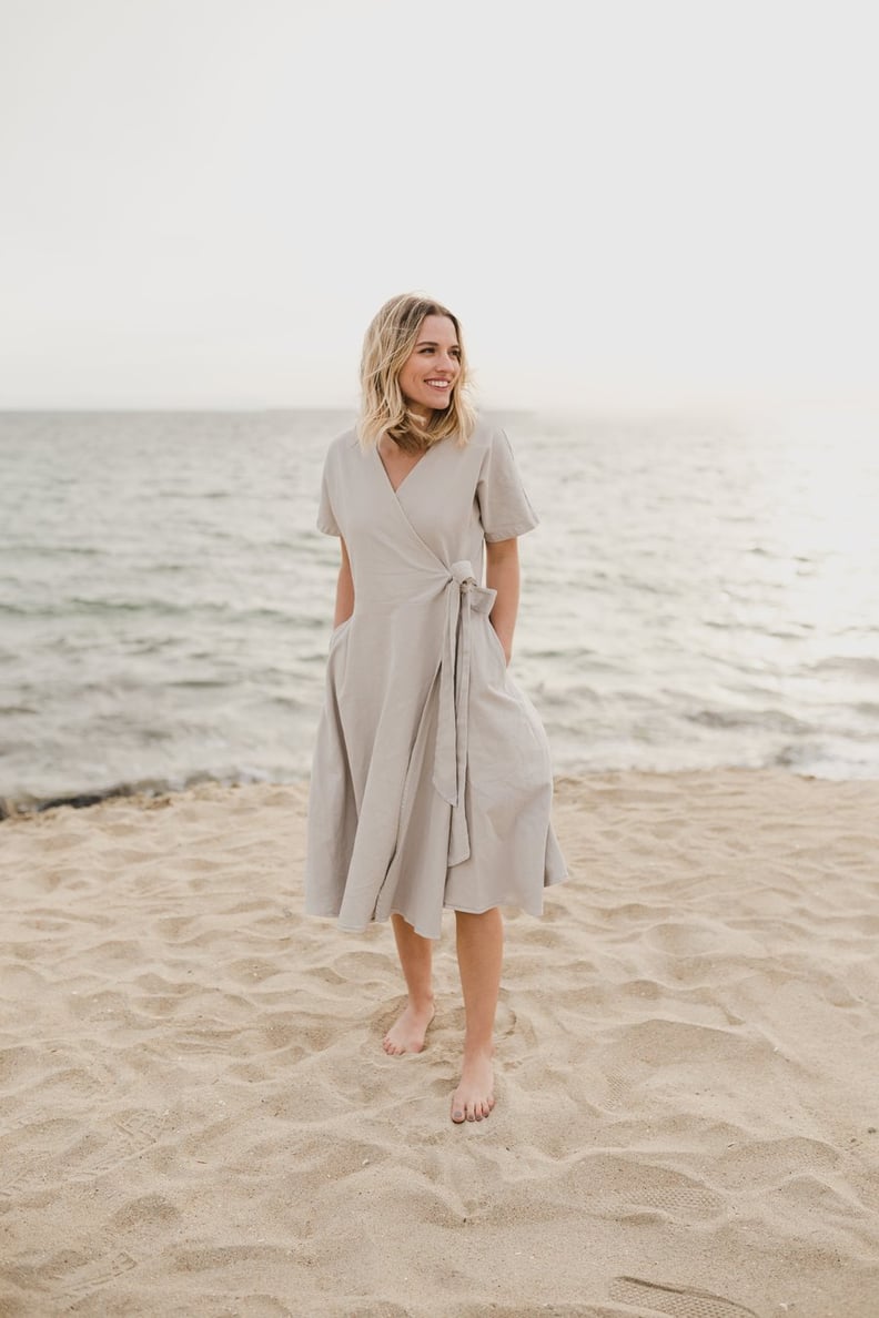 Mien Studios Kindred Wrap Dress in Stone Grey