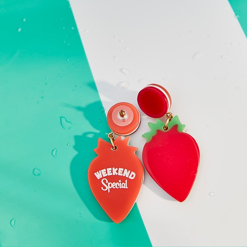 Edie Parker X J.Crew Resin Strawberry Earrings