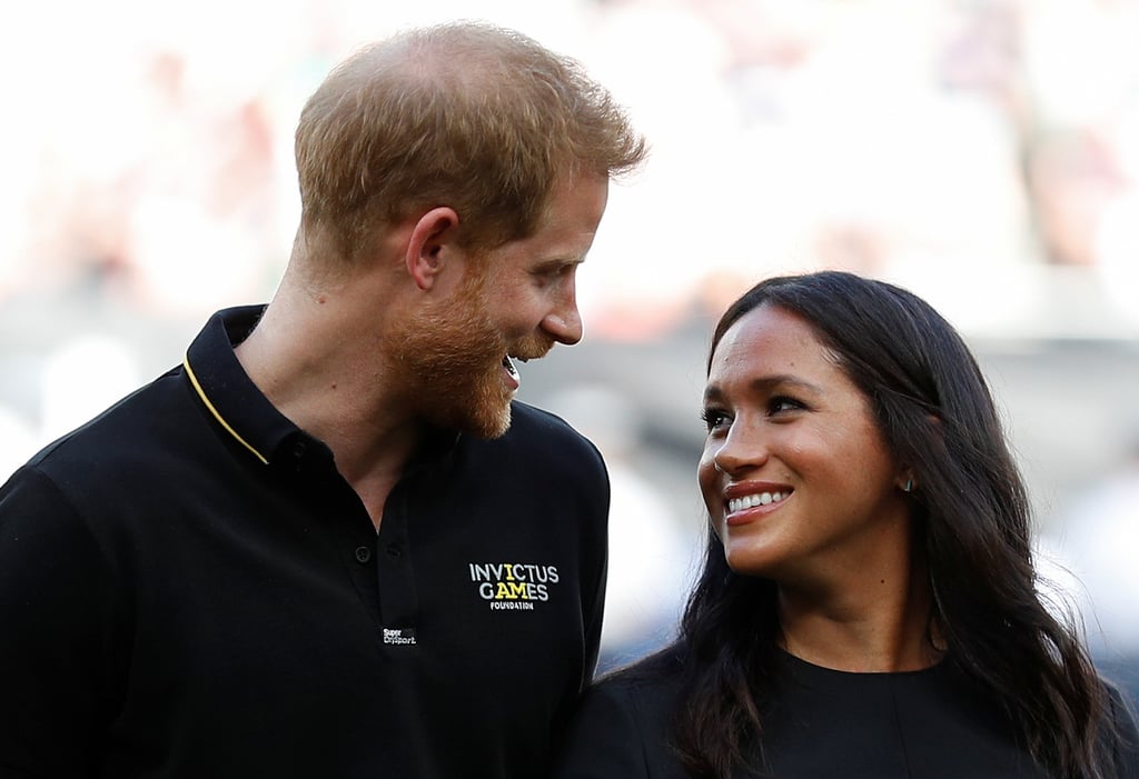 Meghan Markle Black Belted Dress at Baseball Game