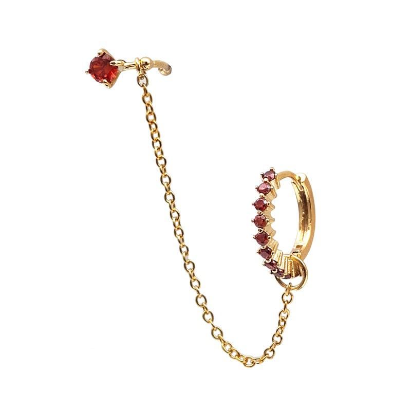 Gold Red Hoop and Cuff