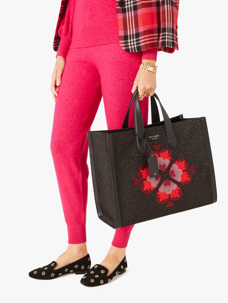 An Ideal Commuter Bag: Manhattan Spade Motif Jacquard Large Tote | Plaid  and Leopard Print Galore! Kate Spade NY Just Released a Gorgeous New Fall  Collection | POPSUGAR Fashion Photo 5