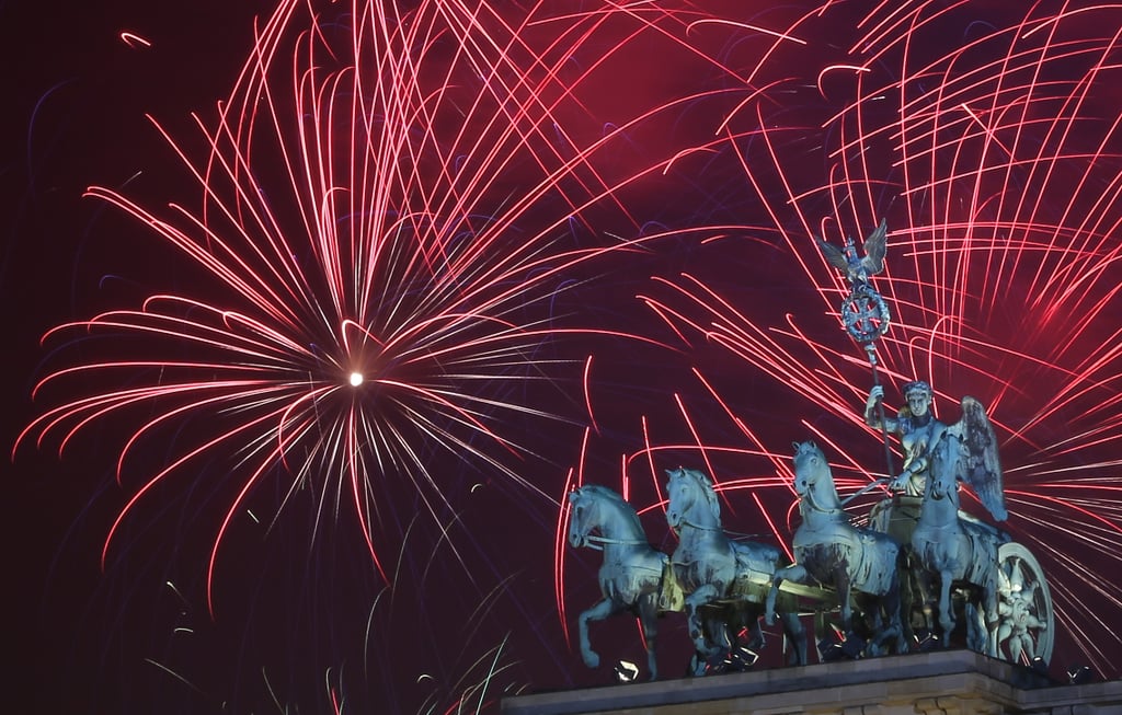 Berlin, Germany, celebrated New Year's Eve with a fireworks show.