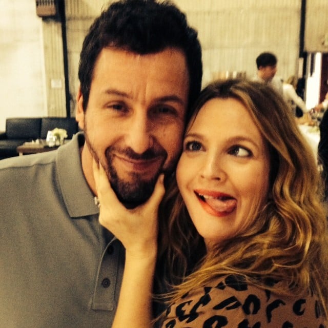 Drew Barrymore and Adam Sandler reunited to promote their new film, Blended, and made time to take this silly snap.
Source: Instagram user drewbarrymore