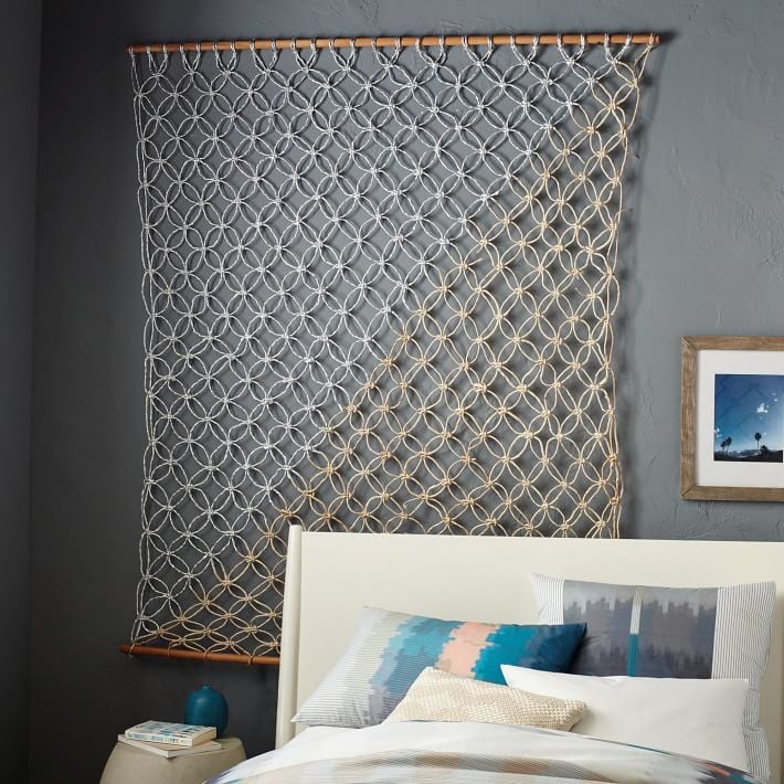 Metallic Macrame Wall Hanging ($129)
