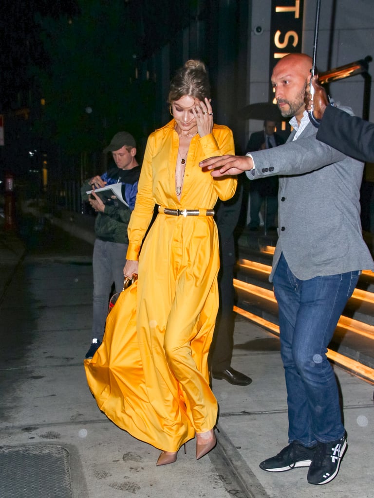 Gigi Hadid's Clear Bag With Champagne Bottle