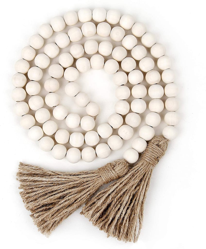 A Decorative Accent: Wood Bead Garland With Tassels