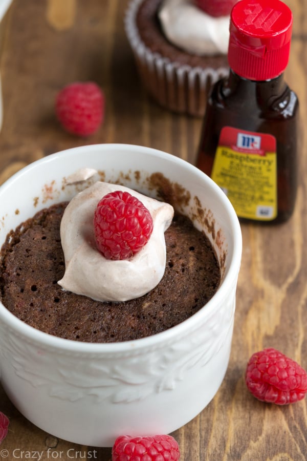 Chocolate Raspberry Mug Cake