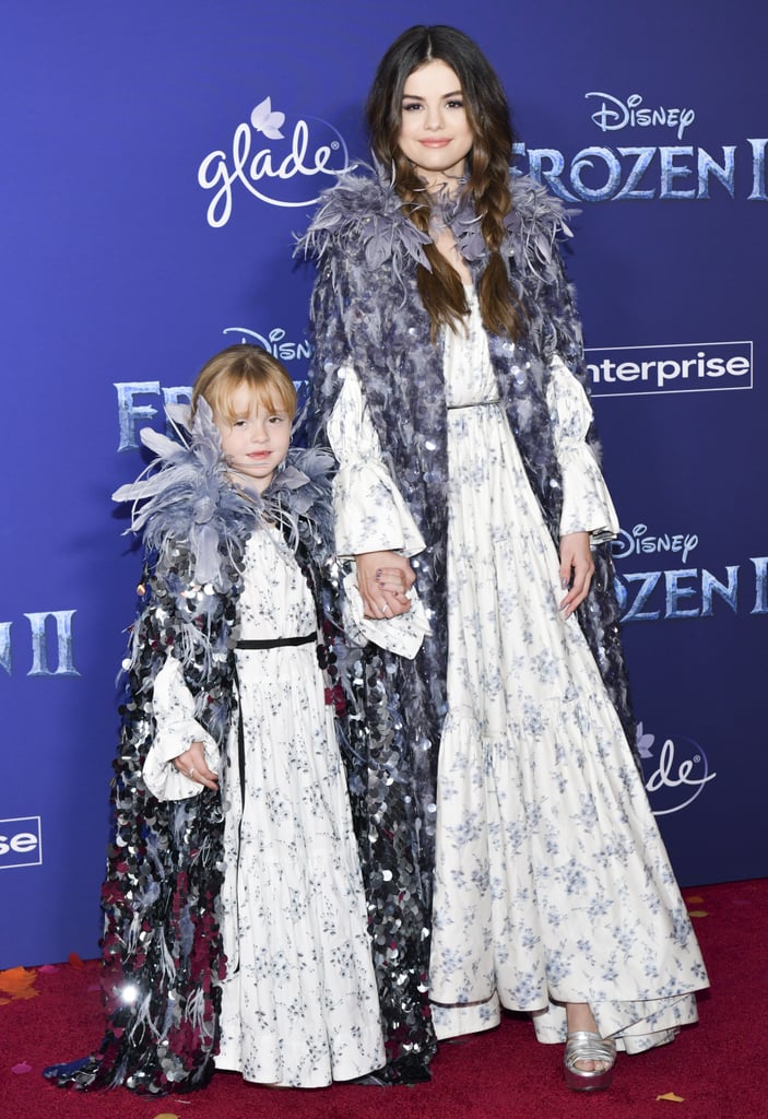 Gracie Teefey and Selena Gomez at the Frozen 2 Premiere in Los Angeles