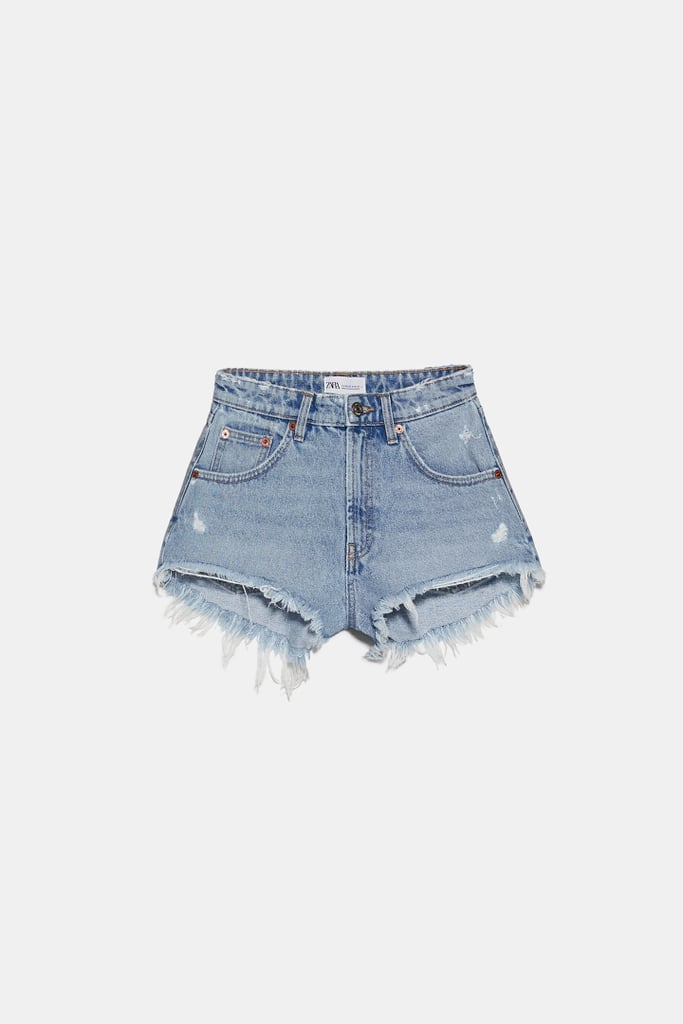 womens denim shorts with pockets showing