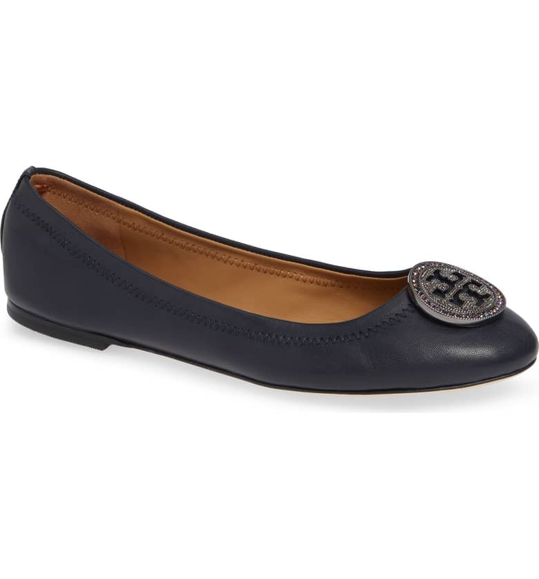 tory burch crystal strap ballet flat