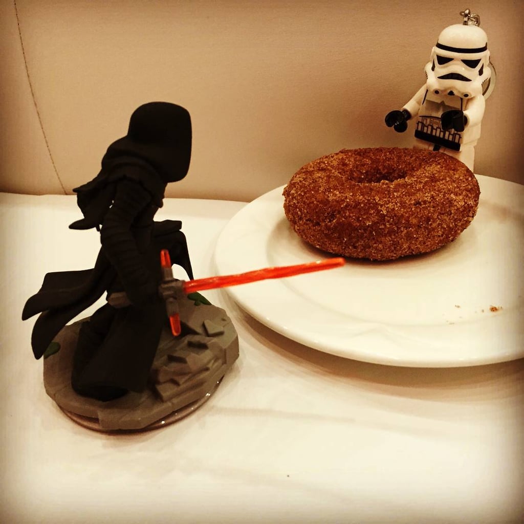 "The Battle at Dessert. @starwars #TheForceAwakens #KyloRen confronts #Thunder. Another day at the office."