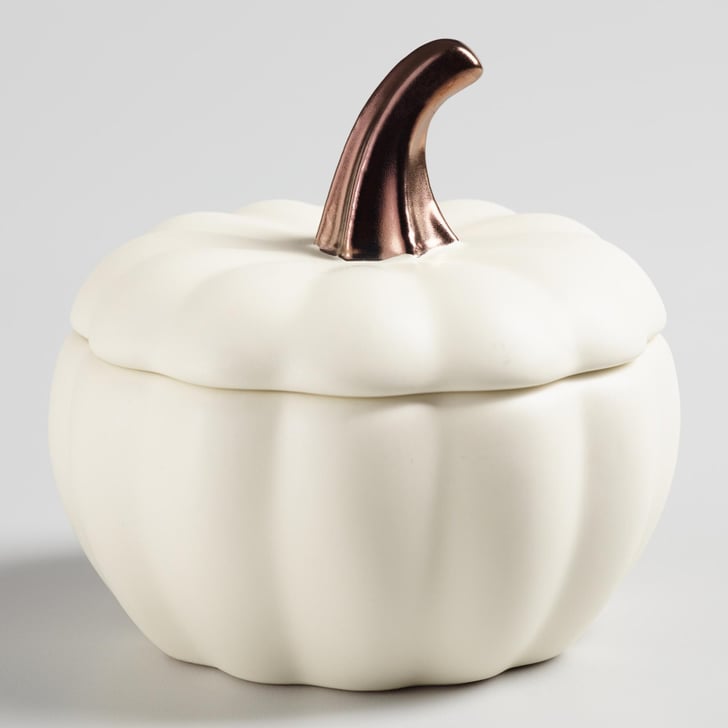 Set of 4 Matte White Ceramic Pumpkins (20) World Market Thanksgiving