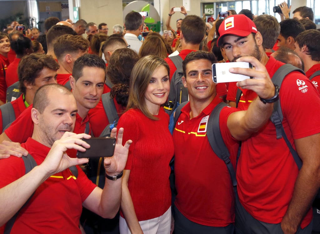 Queen Letizia and King Felipe With Spanish Olympic Team 2016