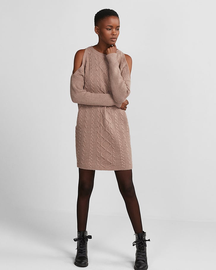 Express Cable Knit Sweater Dress | Step 