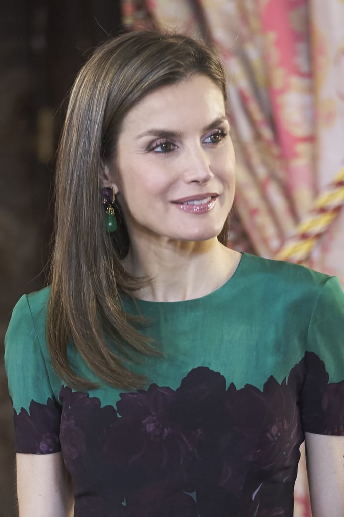 Queen Letizia Wearing Green Dress April 2017