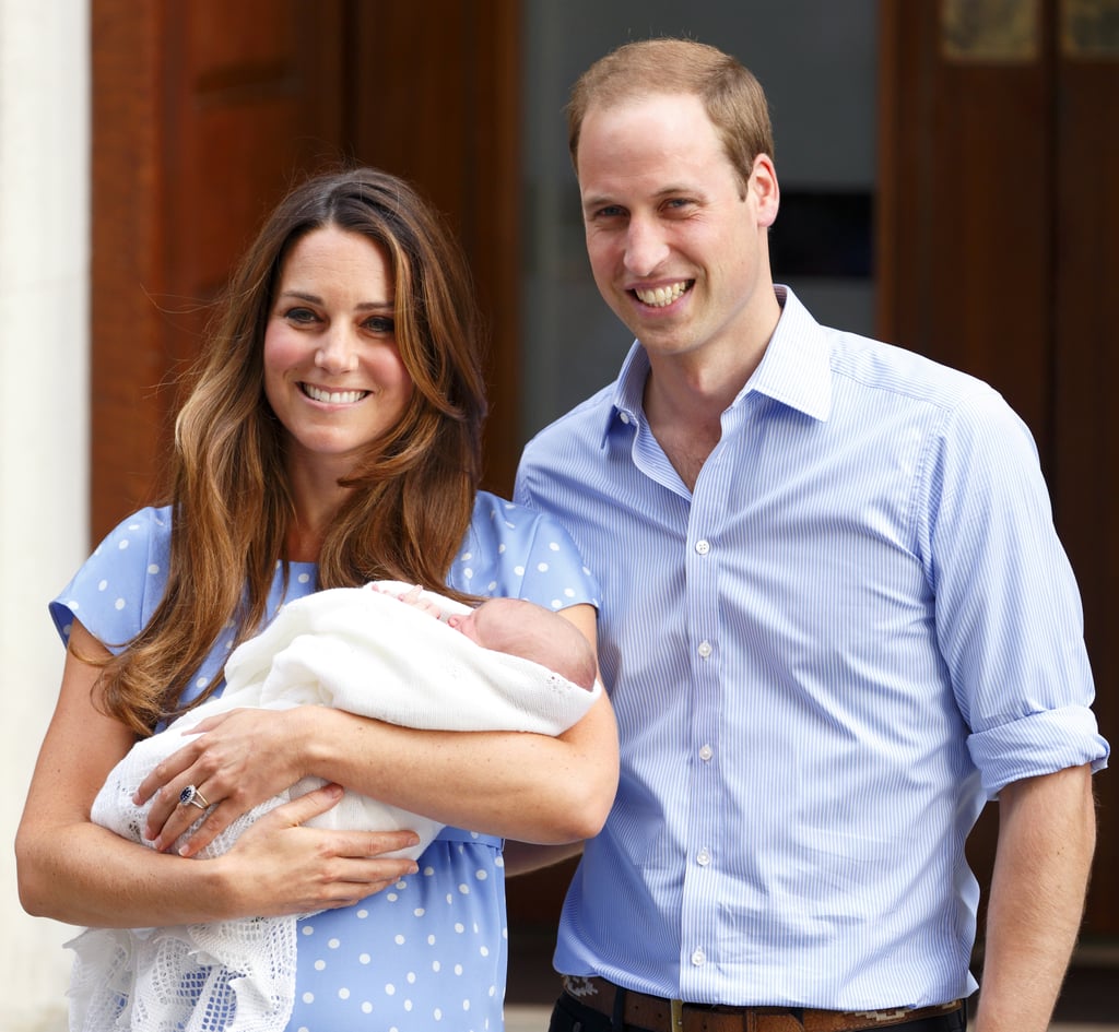 No one missed the similarities when Kate emerged from the same hospital 21 years later with Prince George, wearing blue and white spots from Jenny Packham.
No one missed the similarities when Kate emerged from the same hospital 21 years later with Prince George, wearing blue and white spots from Jenny Packham.
