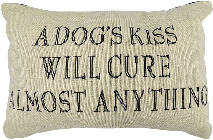 A Dogs Kiss Feather Tapestry Decorative Pillow