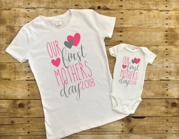Mother's Day Mommy And Baby Outfit Our First Mother's Day Shirt Mother's day Shirt Mother's day Gift Mother's Day Matching Shirt