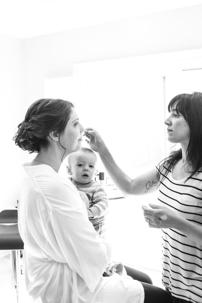Photo of Bride and Bridesmaids Breastfeeding Together