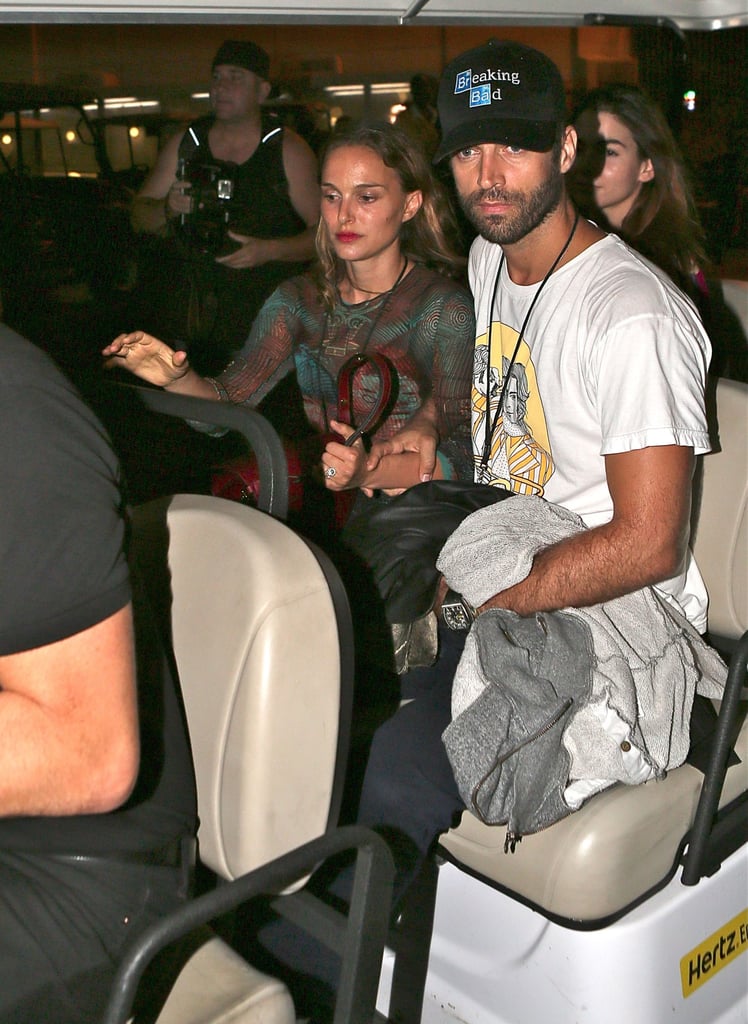 Natalie Portman and Benjamin Millepied got a lift at the Sunday show.