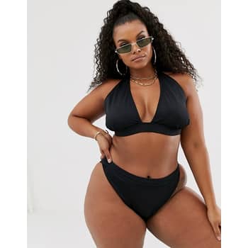 South Beach mix and match V bikini bottom in black