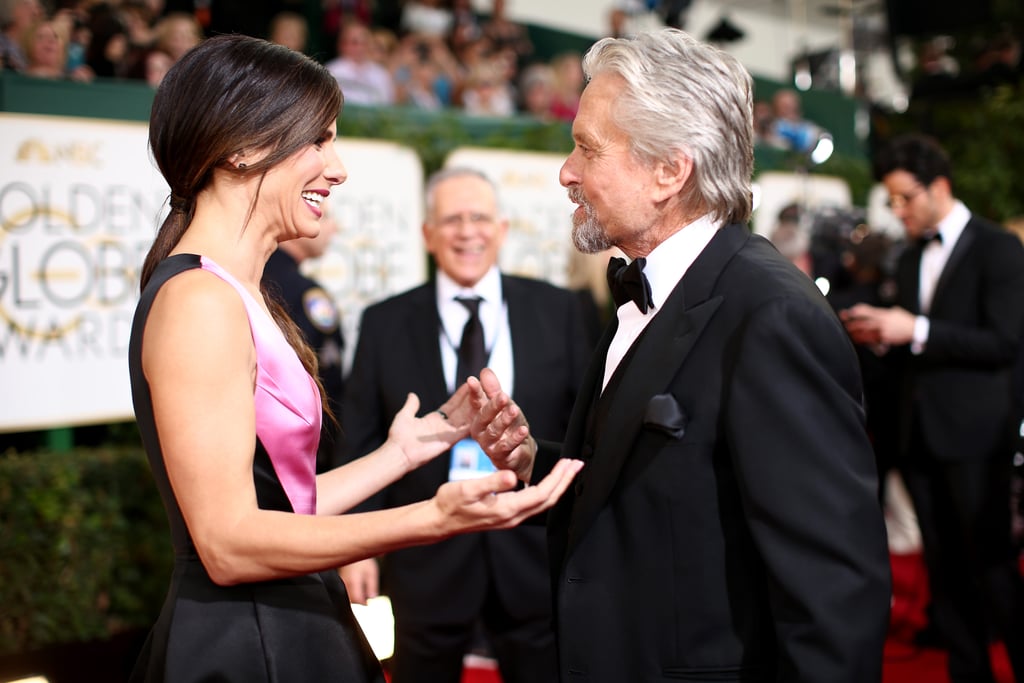 Sandra Bullock got animated with Michael Douglas.