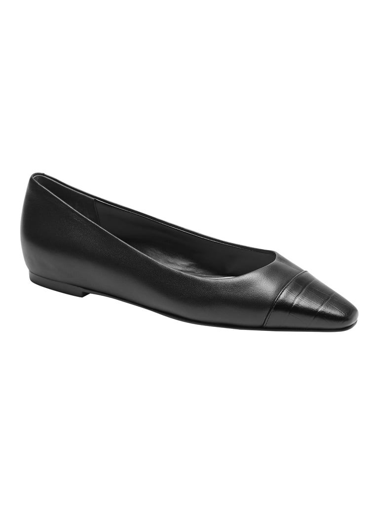 Leather Pointed Cap-Toe Flat
