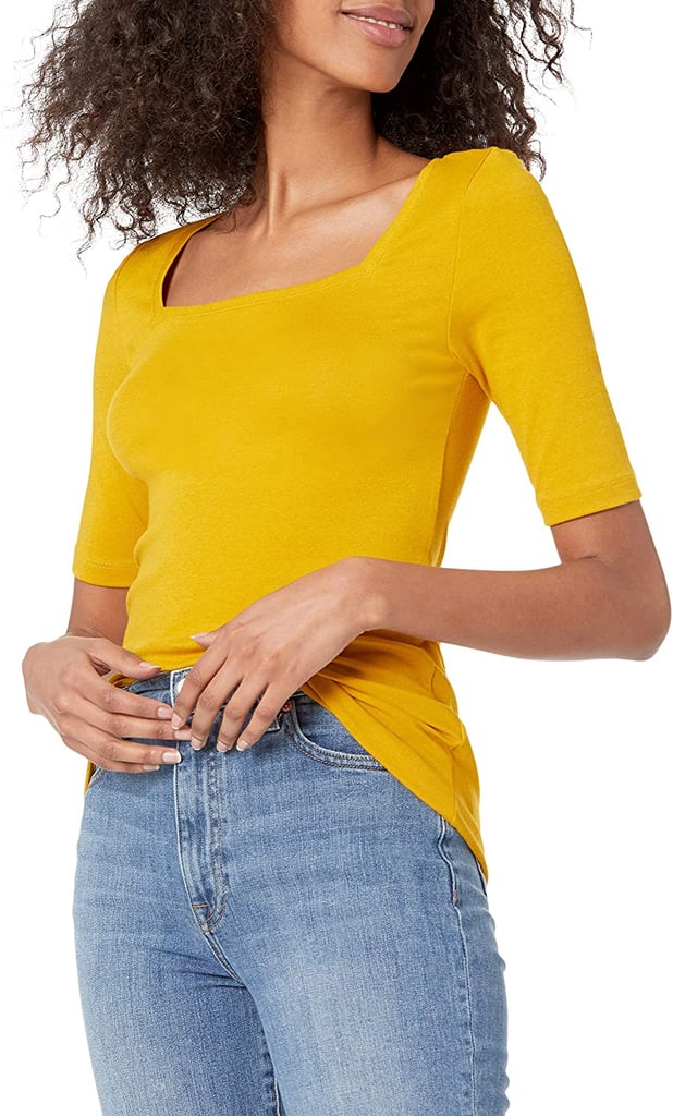 For a Bright Pop: Amazon Essentials Square-Neck T-Shirt