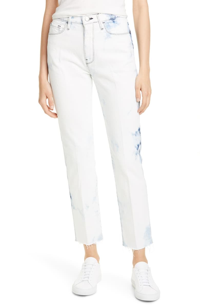 Frame Le Sylvie High Waist Ankle Raw Hem Straight Leg Jeans