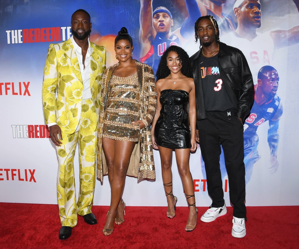 Gabrielle Union and Dwyane Wade Coordinate in Gold Outfits