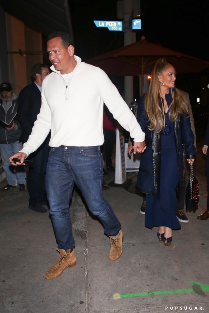 Jennifer Lopez's Blue Belted Gucci Jumpsuit