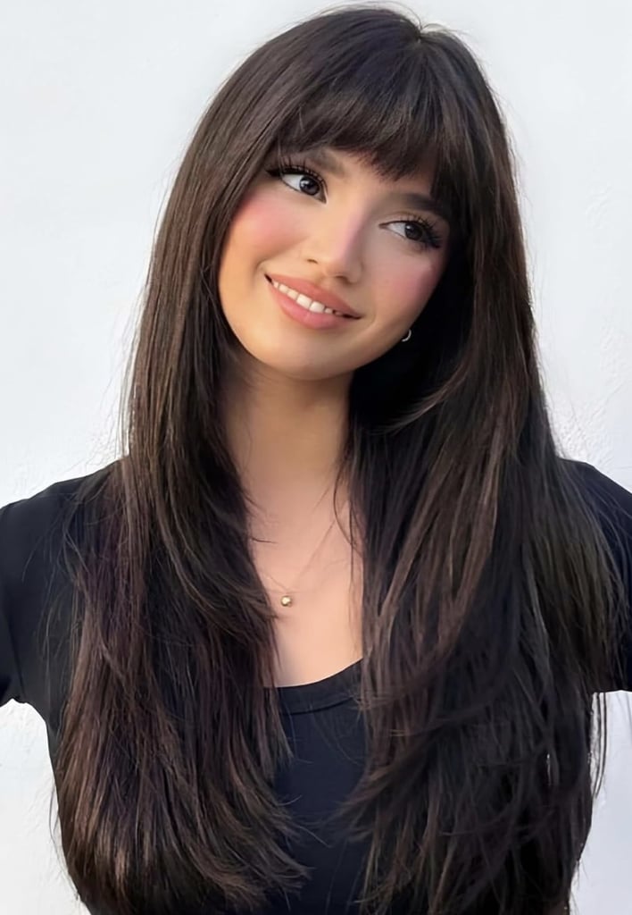 Emmor Dark Brown Wig With Bangs