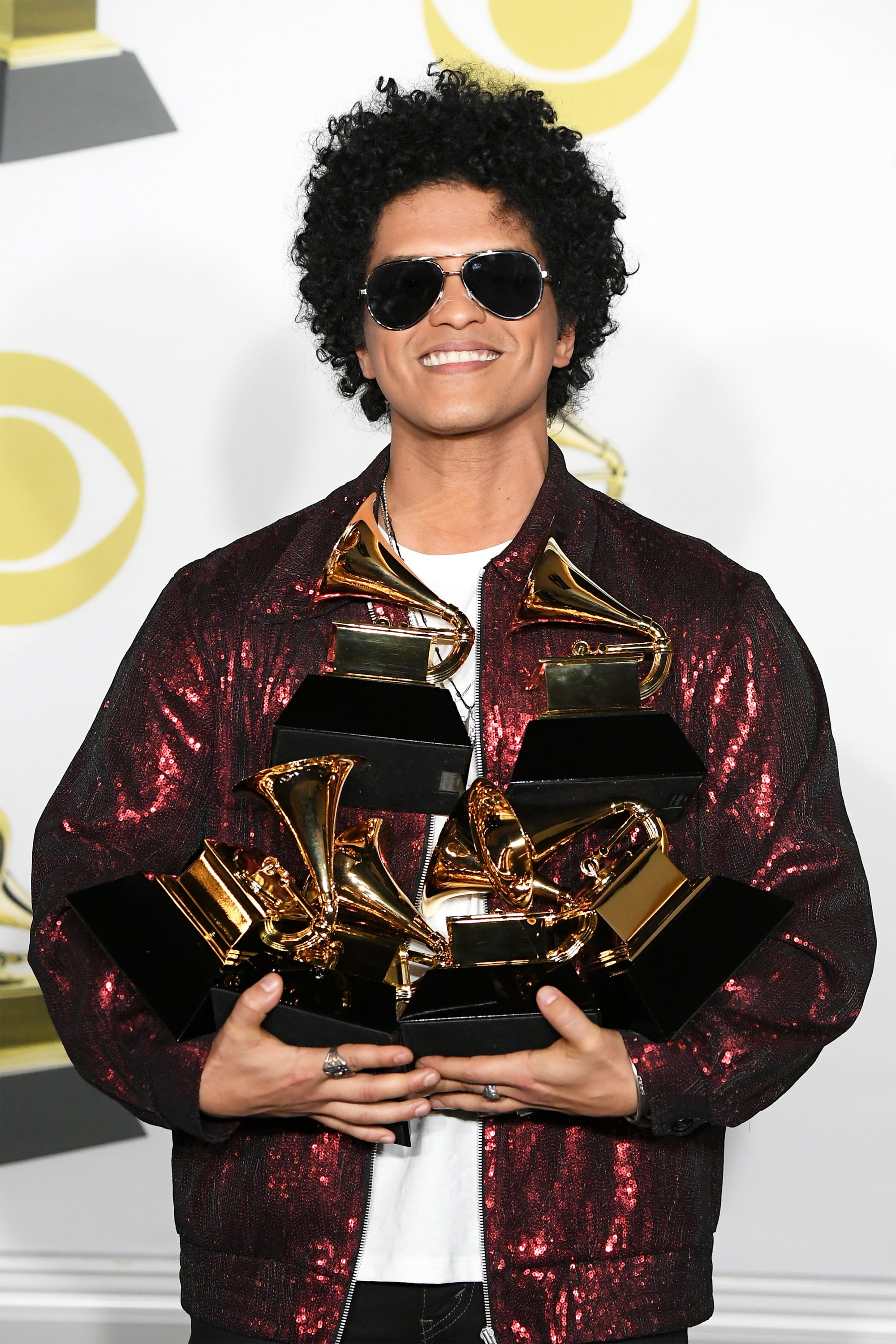 In 2018, Bruno Mars took home not one, but six trophies for best album, song of the year, record of the year, best R&B album, best R&B song, and best R&B performance.
